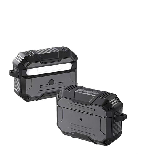 For AirPods Pro 3 2025 (3rd Version) Rugged ShockProof Hybrid With Metal Hook Case Cover - Black