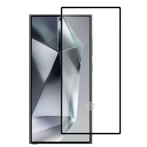 For Samsung s25 Ultra Bulk White Paper Card Package Black edged Tempered Glass (Black)
