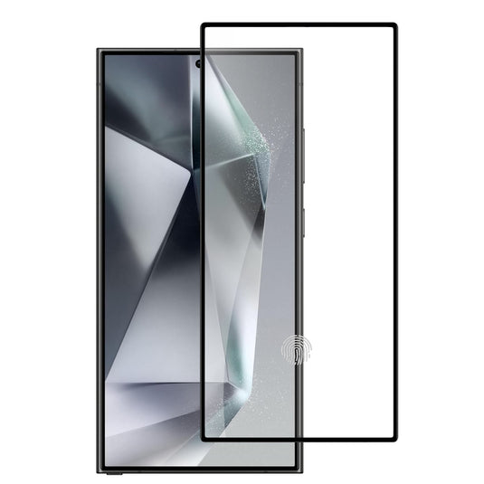 For Samsung s25 Ultra Bulk White Paper Card Package Black edged Tempered Glass (Black)