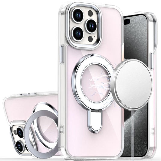 For iP15 Pro Max CHROME HQ Rotational Magnetic Ring Hybrid - Clear