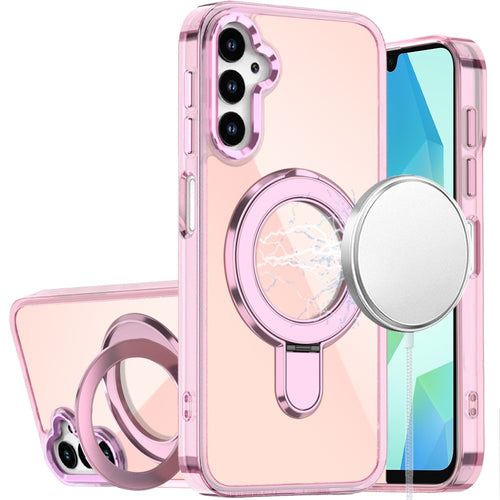 For Samsung A16 5G CHROME HQ Rotational Magnetic Ring Hybrid - Light Pink