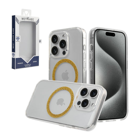 For iP15 Pro Max METKASE EPOXY Transparent [MAGNETIC CIRCLE] Shockproof Hybrid - Epoxy