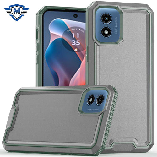 For Motorola Moto G Play 2024 METKASE Rank Tough Strong Modern Fused Hybrid in Slide-Out Package - Grey