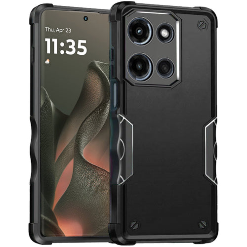 For Motorola Edge 2025 Exquisite Tough Shockproof Hybrid Case Cover - Black