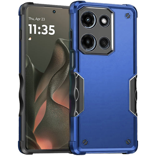 For Motorola Edge 2025 Exquisite Tough Shockproof Hybrid Case Cover - Blue