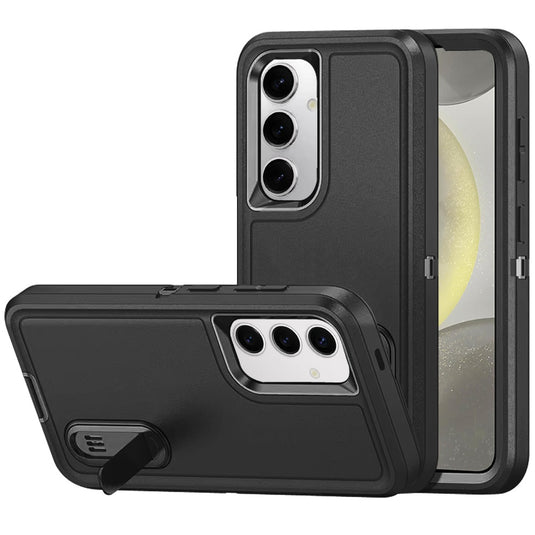For Samsung s25 Plus/s24 Plus PEAK 3in1 Toughest Hybrid with Stand Cover Case - Black/Black