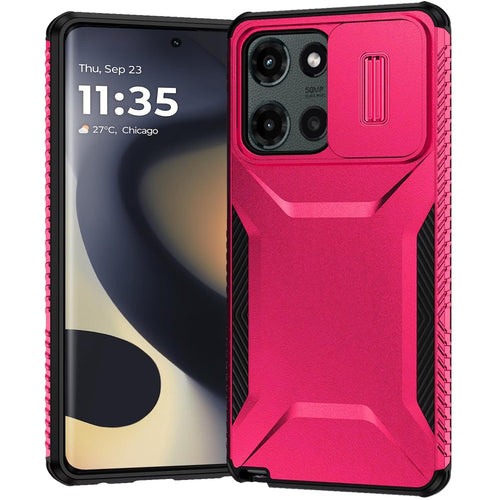 For Motorola Edge 2025 Ultimate U Design Hybrid with Camera Window Covering - Hot Pink