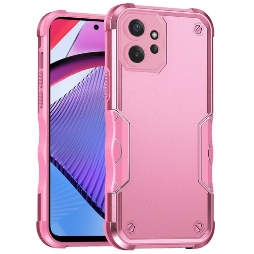 For Motorola G POWER 5G (2023) Exquisite Tough Shockproof Hybrid Case Cover - Pink